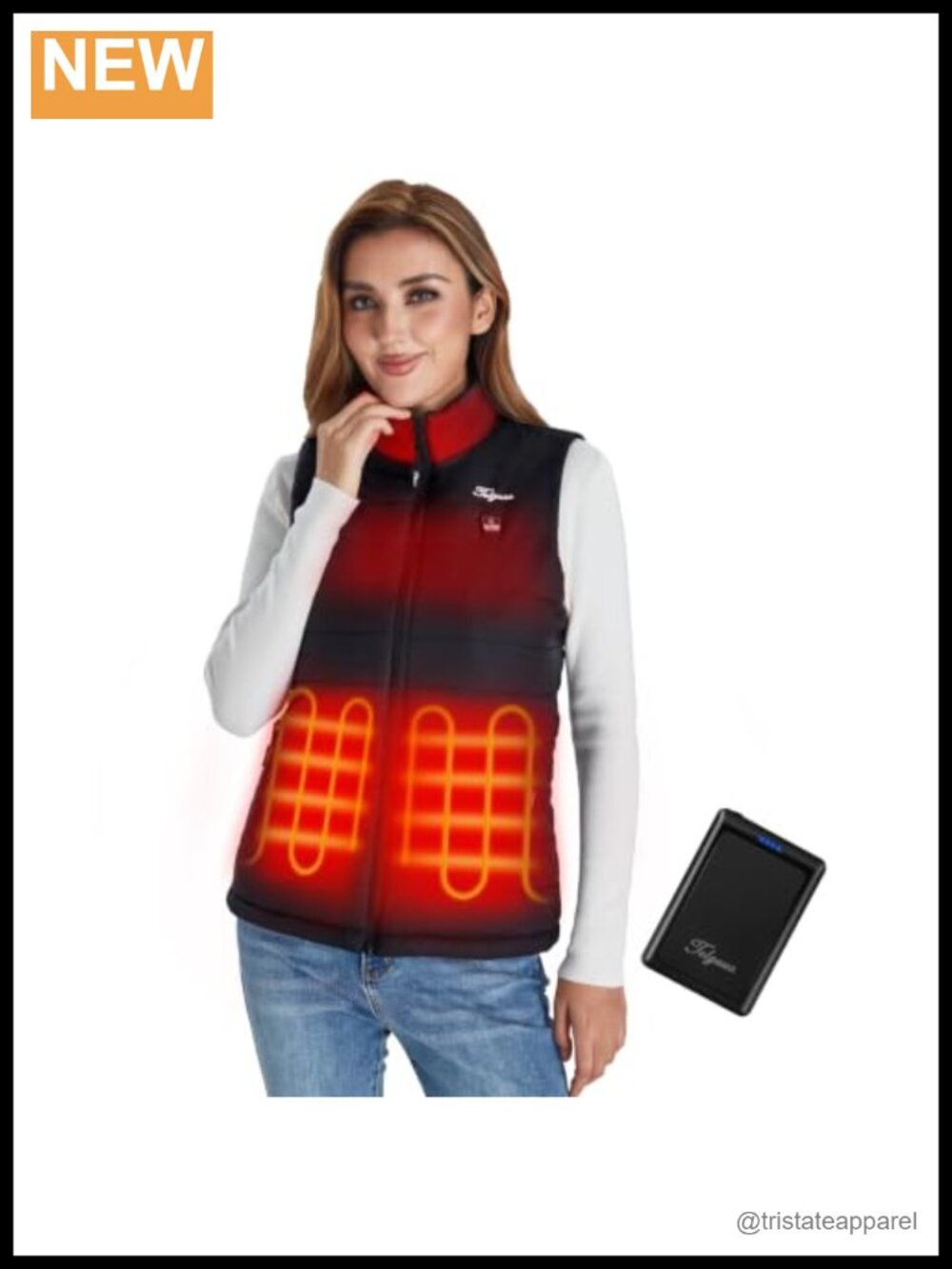 Heated Vest Women Battery Pack Sleeveless Quilted Zipper Slim Fit